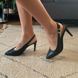 14th & Union Black Slingback Heels | Size 6